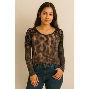 TPARTY Women’s Long Sleeve Top - Medium - Black Bleached